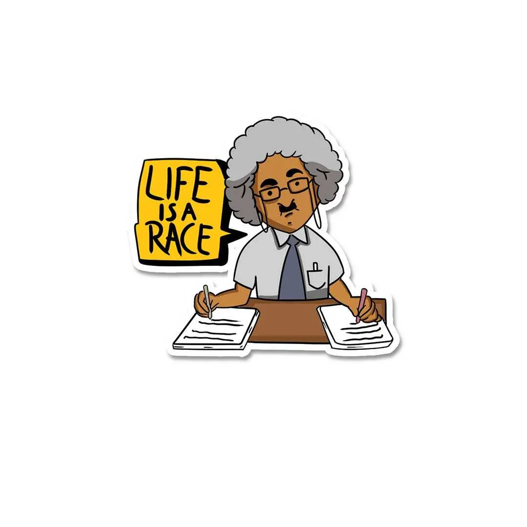 Life Is A Race Sticker 2