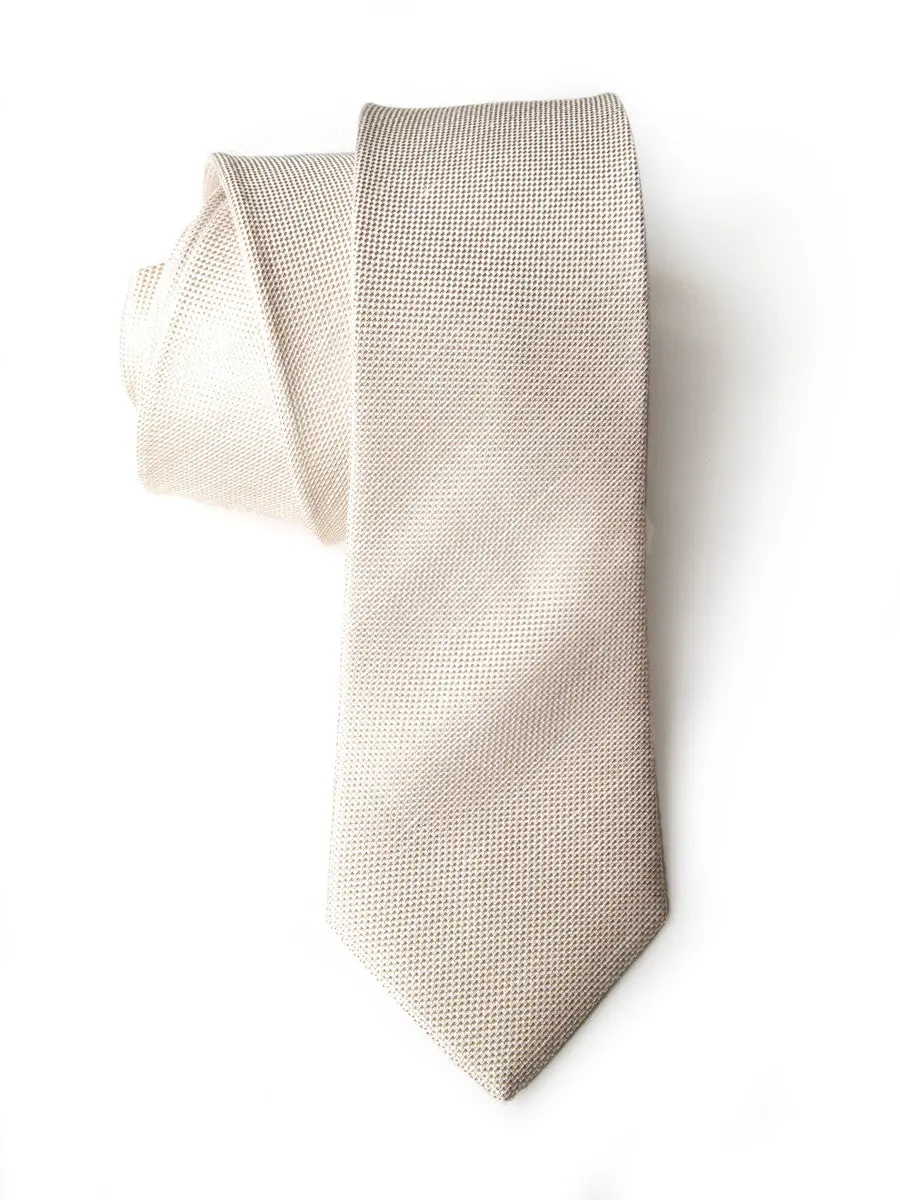Light Khaki Linen Necktie. Solid Color Tie, Davison 1