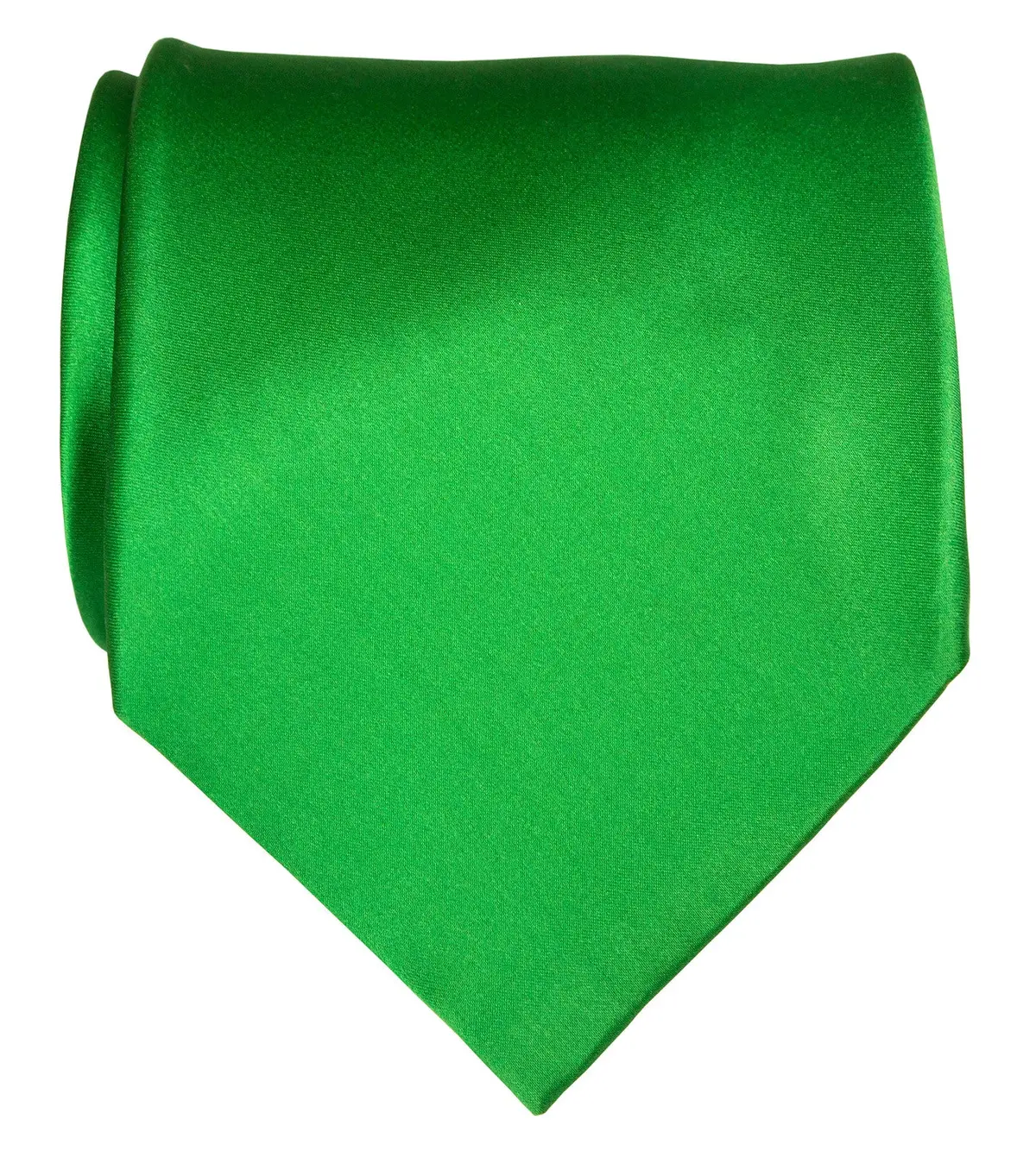 Lime Green Necktie. Solid Color Satin Finish Tie, No Print 1
