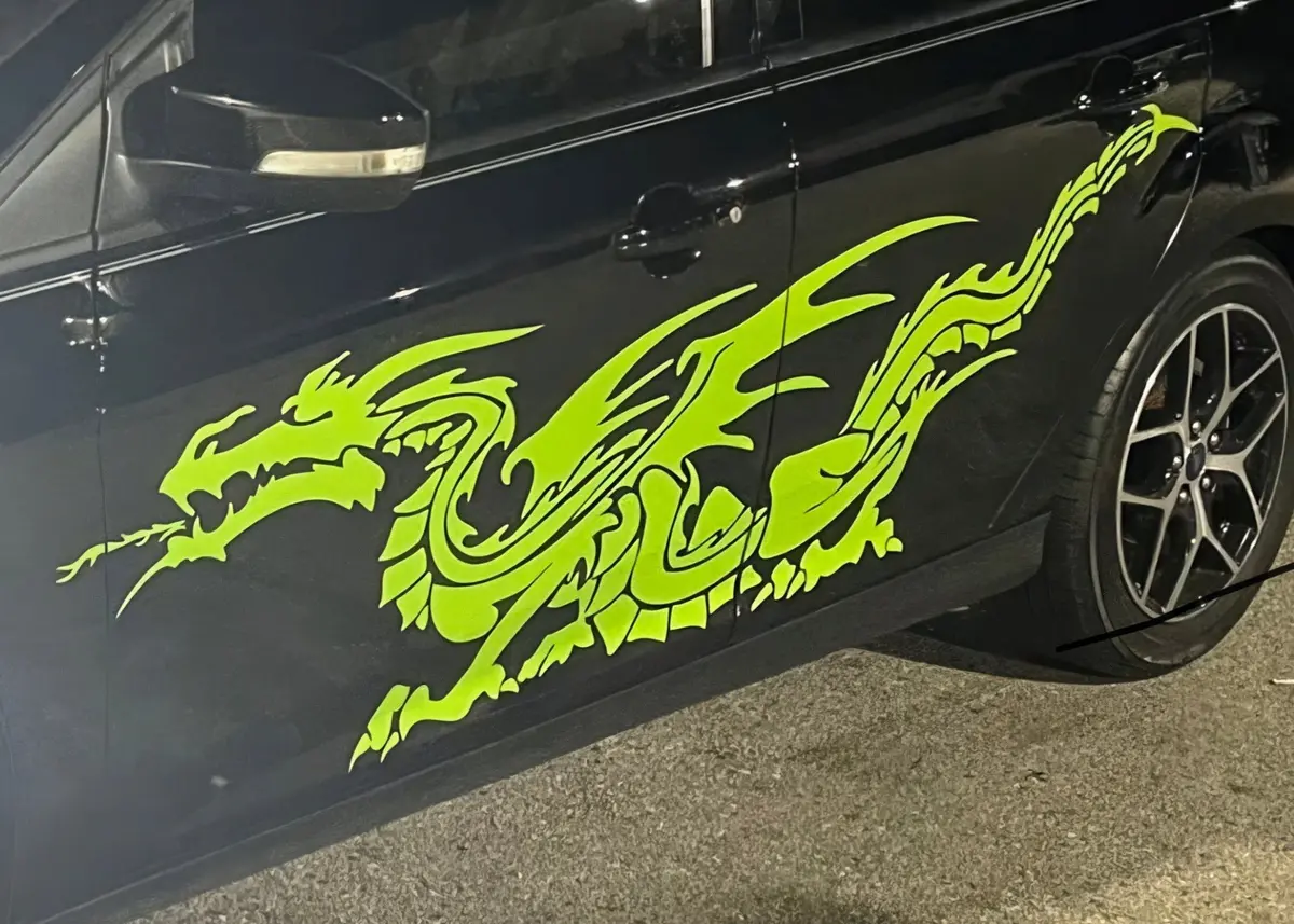 Western Dragon Vinyl Decal – Set Of 2 For Cars & Trucks 1