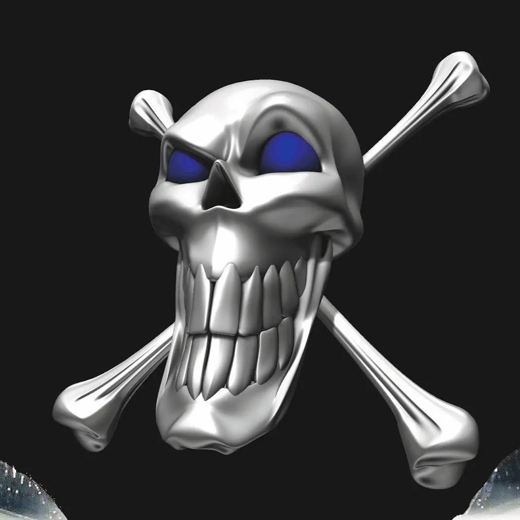 Chrome Skull & Bones Graphic Decal For Car Hood 1
