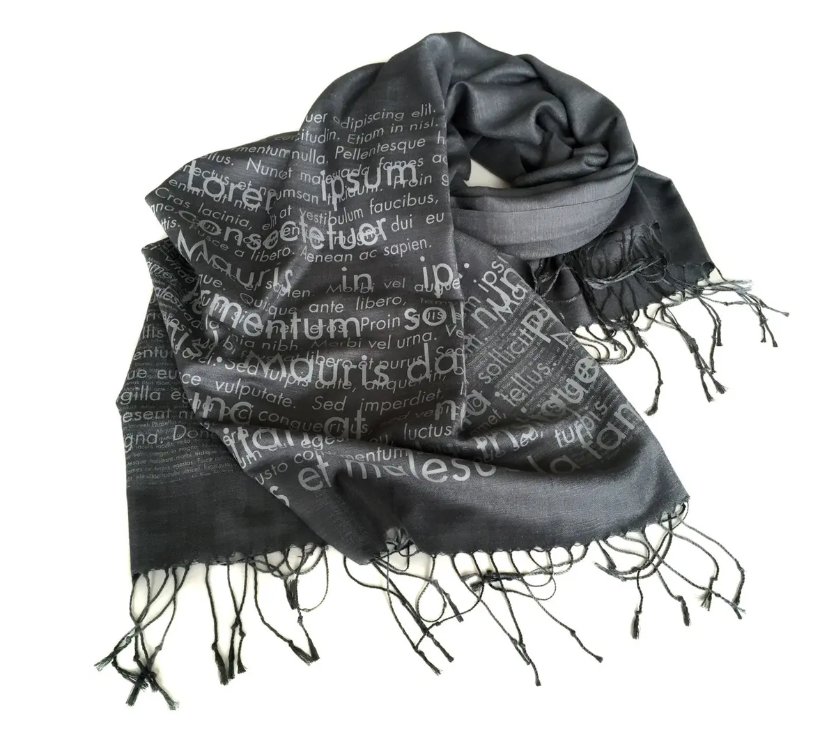 Lorem Ipsum Scarf. Linen Weave Pashmina. 1