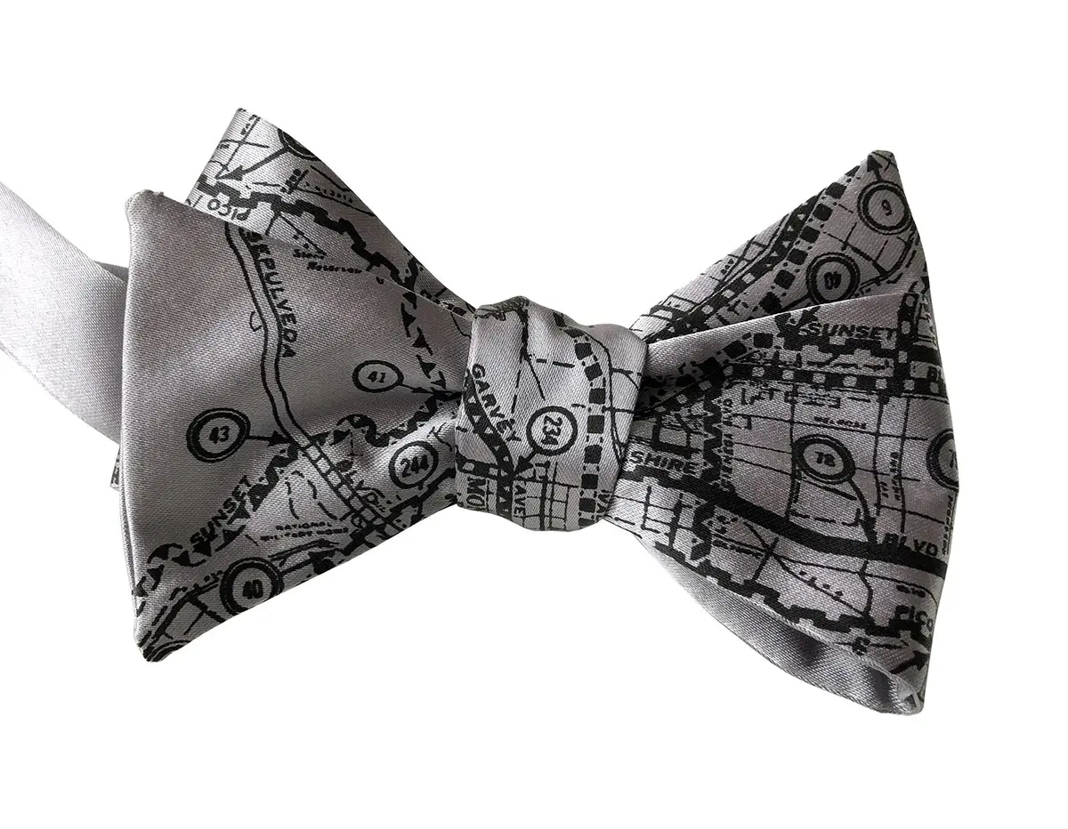Los Angeles Map Bow Tie. Old California La Map Print 3