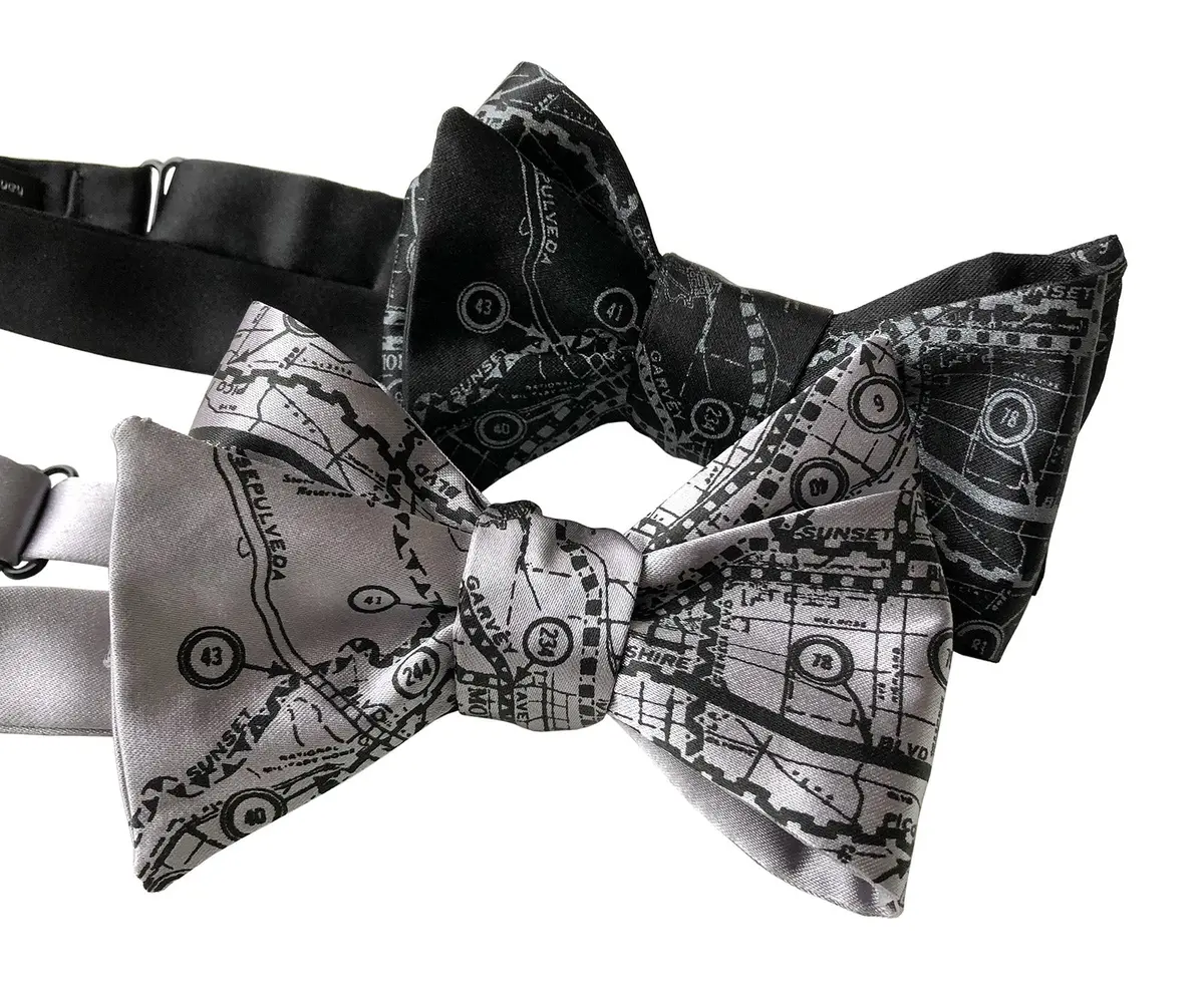 Los Angeles Map Bow Tie. Old California La Map Print 1