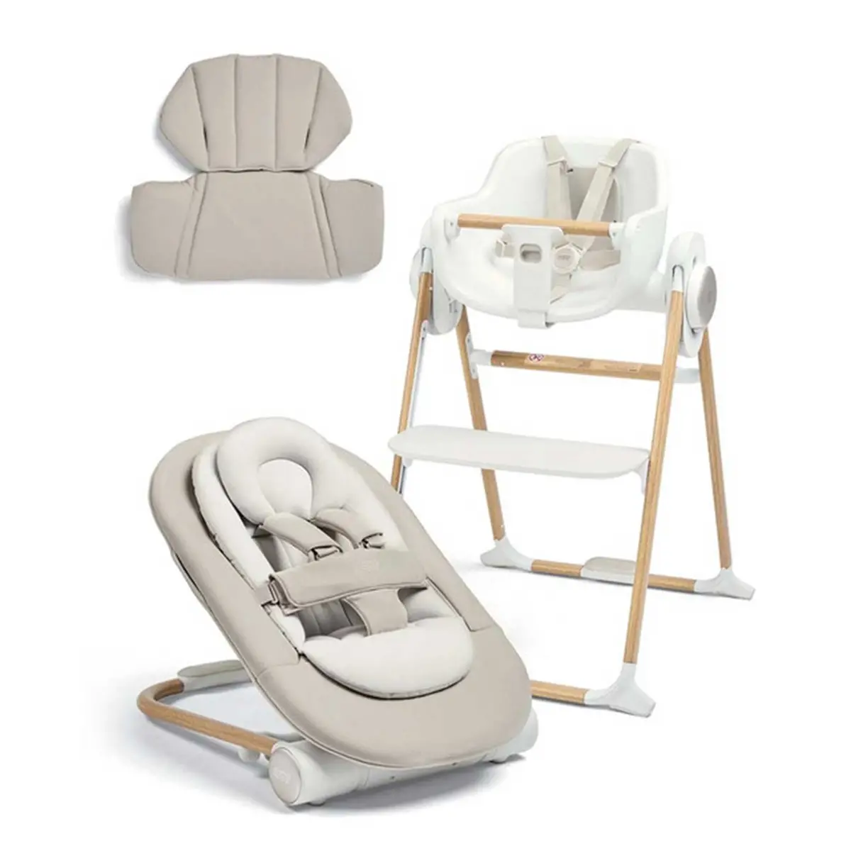 Mamas & Papas Eno Highchair, Bouncer & Cushion Bundle - Cashmere 1