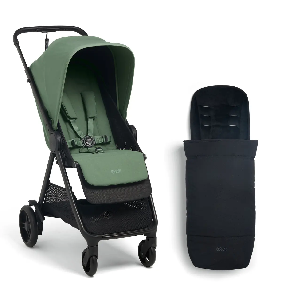 Mamas & Papas Libro Stroller & Footmuff Bundle - Bay Green 1