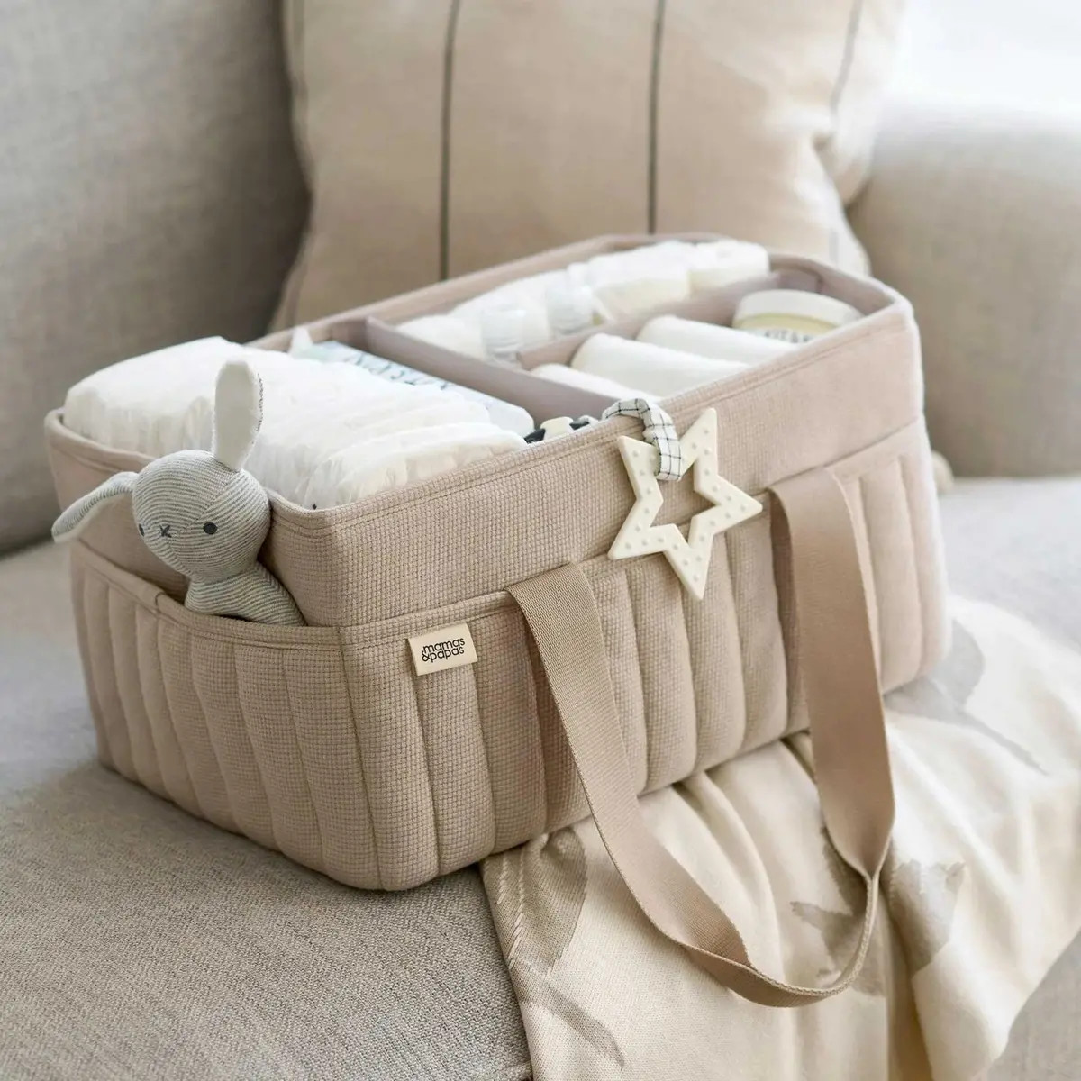 Mamas & Papas Nappy Caddy - Cashmere Waffle 2