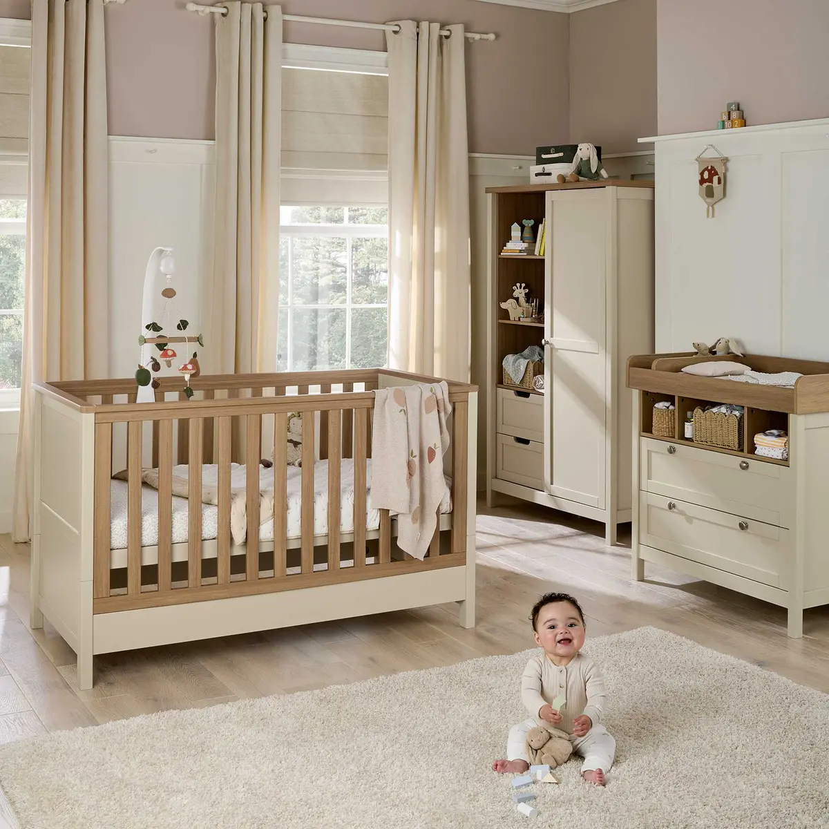 Mamas & Papas Harwell 3 Piece Cotbed Range Cashmere 1