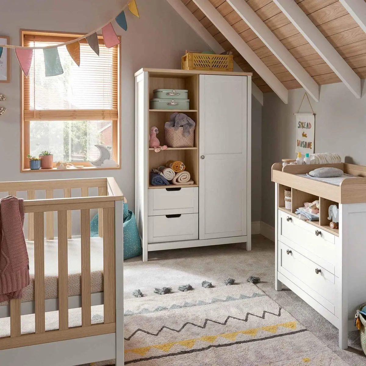 Mamas & Papas Harwell 3 Piece Cotbed Range White/Natural 1