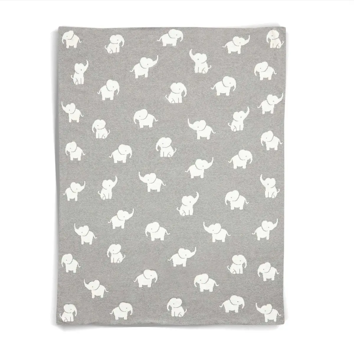 Mamas & Papas Welcome To The World Knitted Elephant Blanket - Grey 1