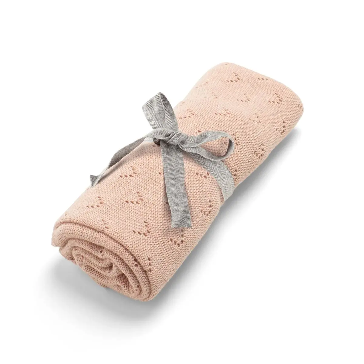 Mamas & Papas Knitted Blanket Small - Pink Pointelle 1