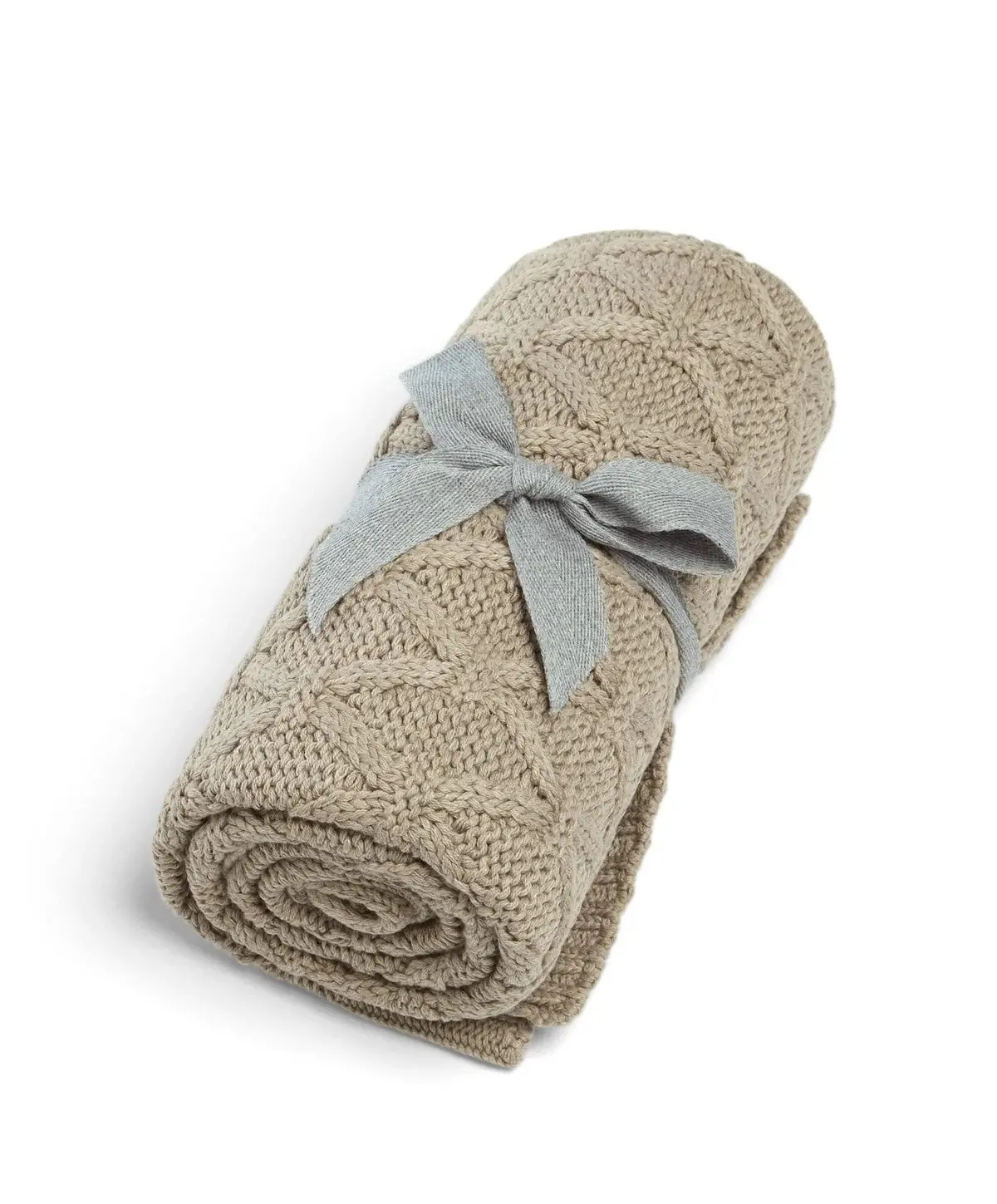 Mamas & Papas Welcome To The World Seedling Knitted Blanket - Mocha Diamond 1