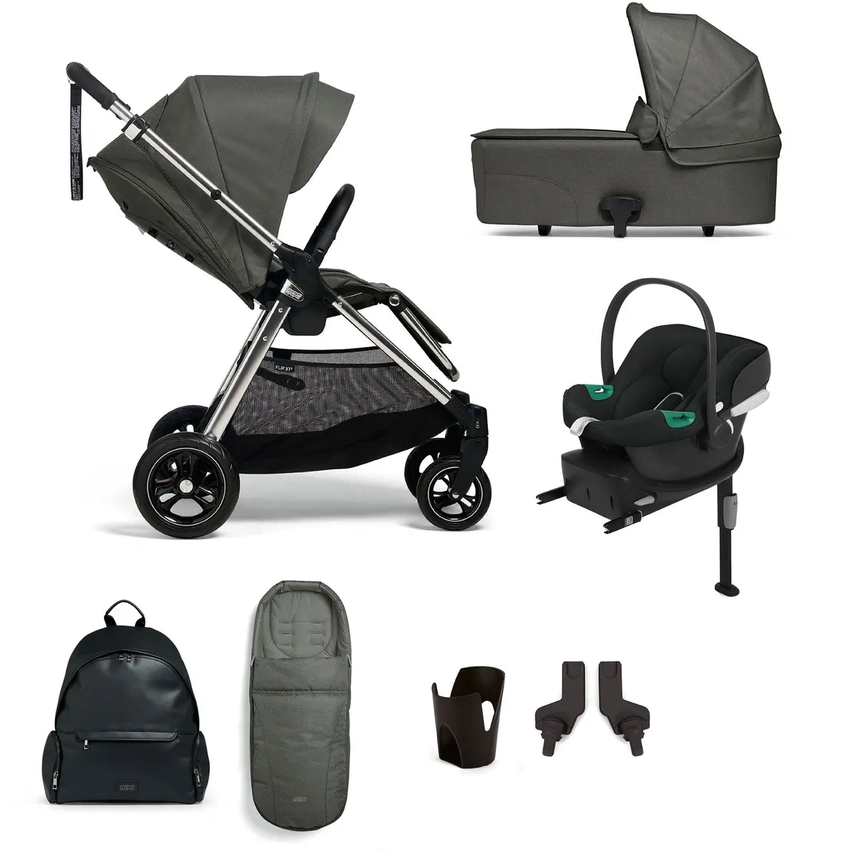 Mamas & Papas Flip Xt³ 8 Piece Essentials Bundle With Car Seat - Harbour Grey 1