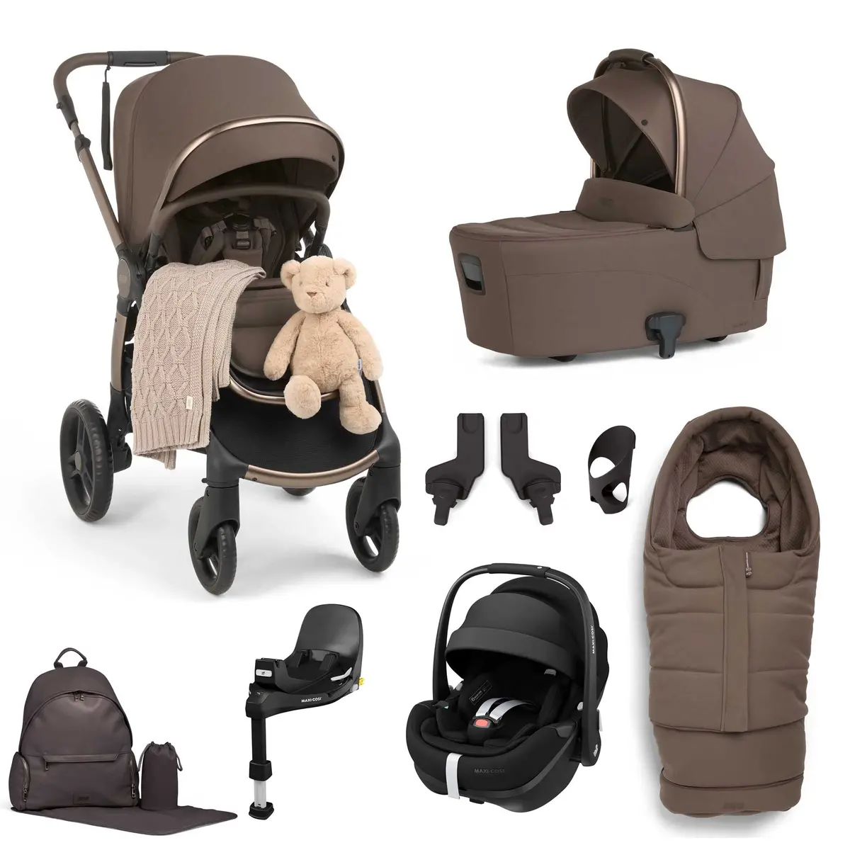 Mamas & Papas Ocarro 2 Complete 8 Piece Pebble 360 Pro 2 Bundle In Crema 1