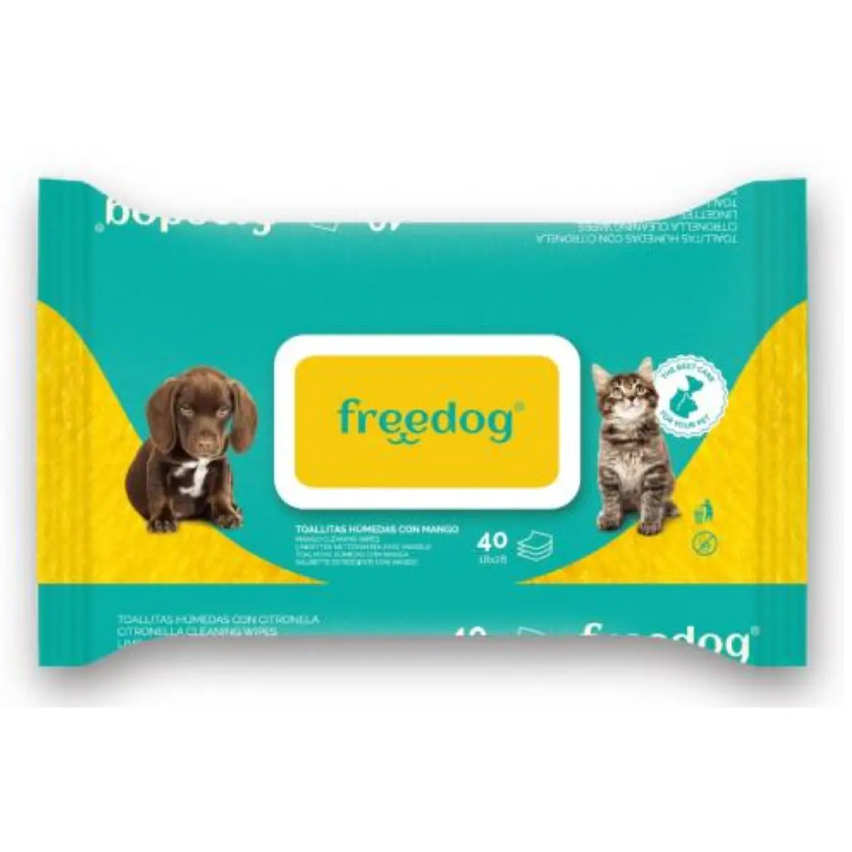 Free Dog - Salviette Detergenti Al Mango - 40 Pz 1