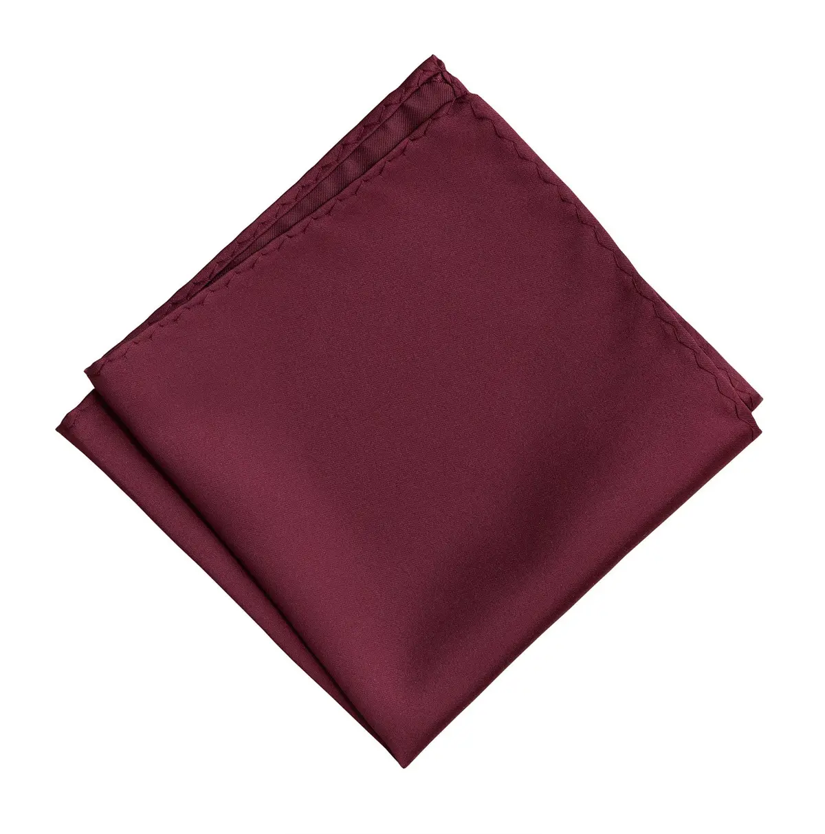 Maroon Pocket Square. Solid Color Dark Red Satin Finish, No Print 1