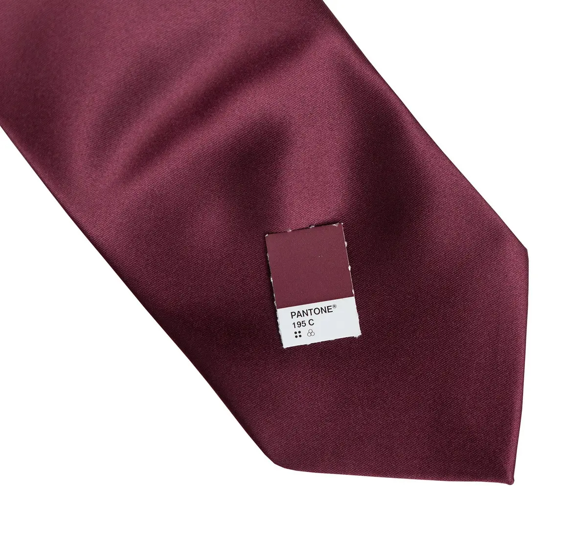 Maroon Necktie. Solid Color Dark Red Satin Finish Tie, No Print 2