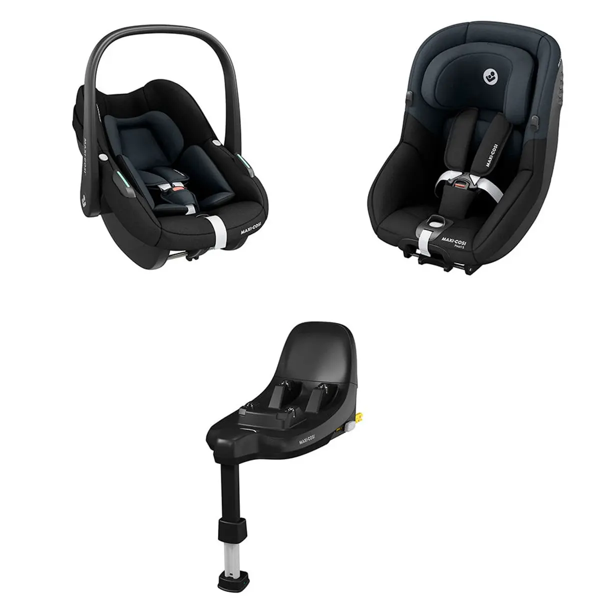 Maxi-Cosi Pebble S & Pearl S Car Seat Bundle - Tonal Black 1