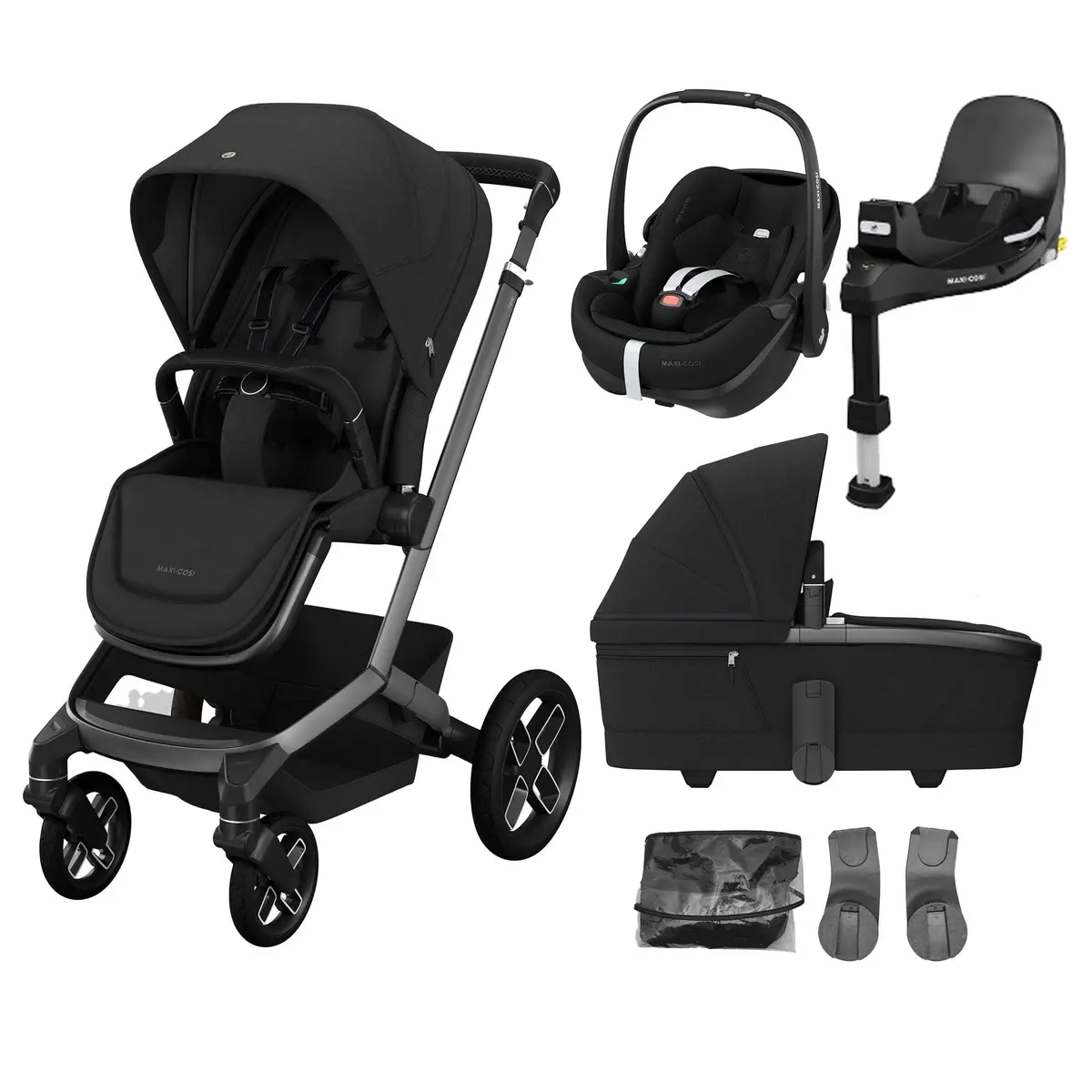 Maxi-Cosi Fame Travel System In Twillic Black 1