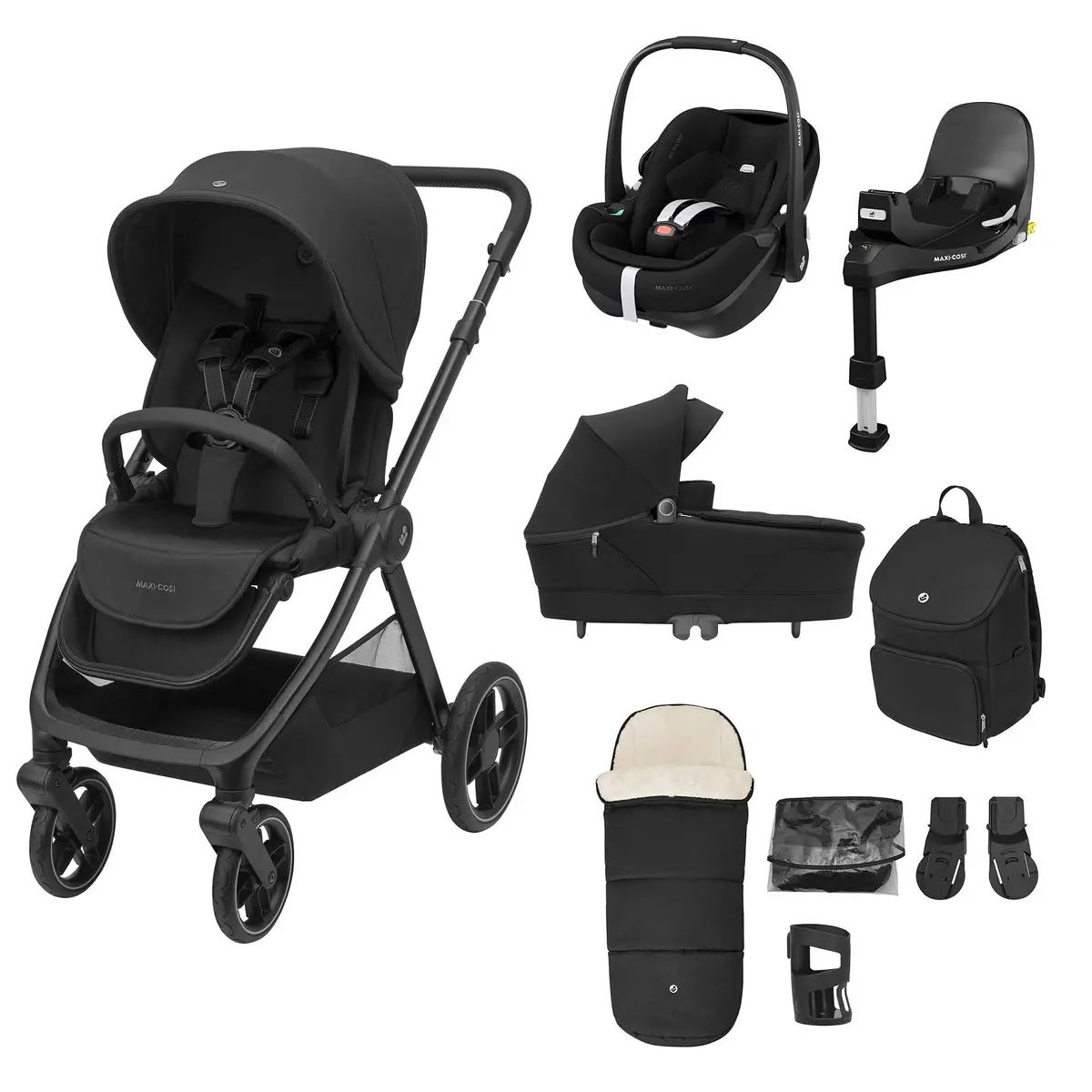 Maxi-Cosi Oxford+ 9Pc Premium 360 Pro 2 Bundle - Twillic Black 1