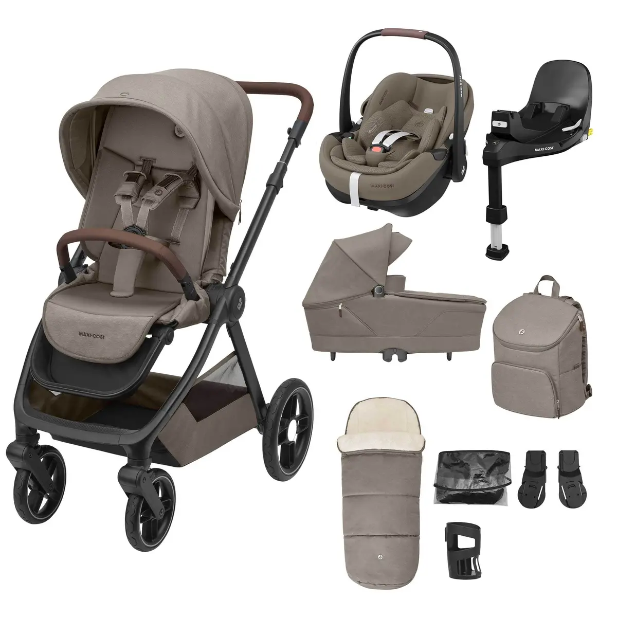 Maxi-Cosi Oxford+ 9Pc Premium 360 Pro 2 Bundle - Twillic Truffle 1