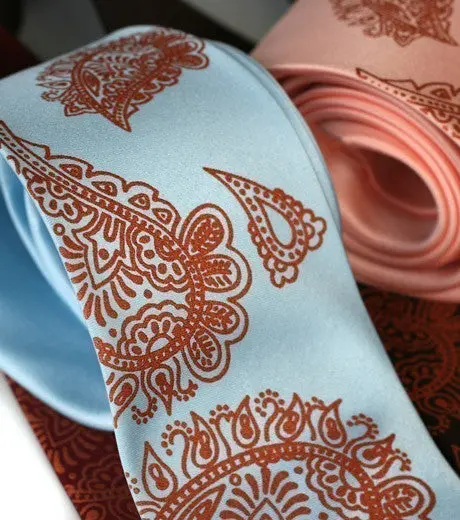 Mehndi Paisley Microfiber Necktie 1