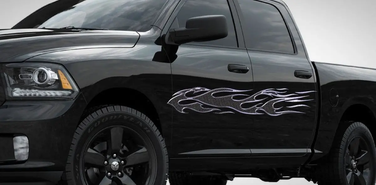 Chrome Grill Flame Vinyl Auto Graphic Decals #B863 2