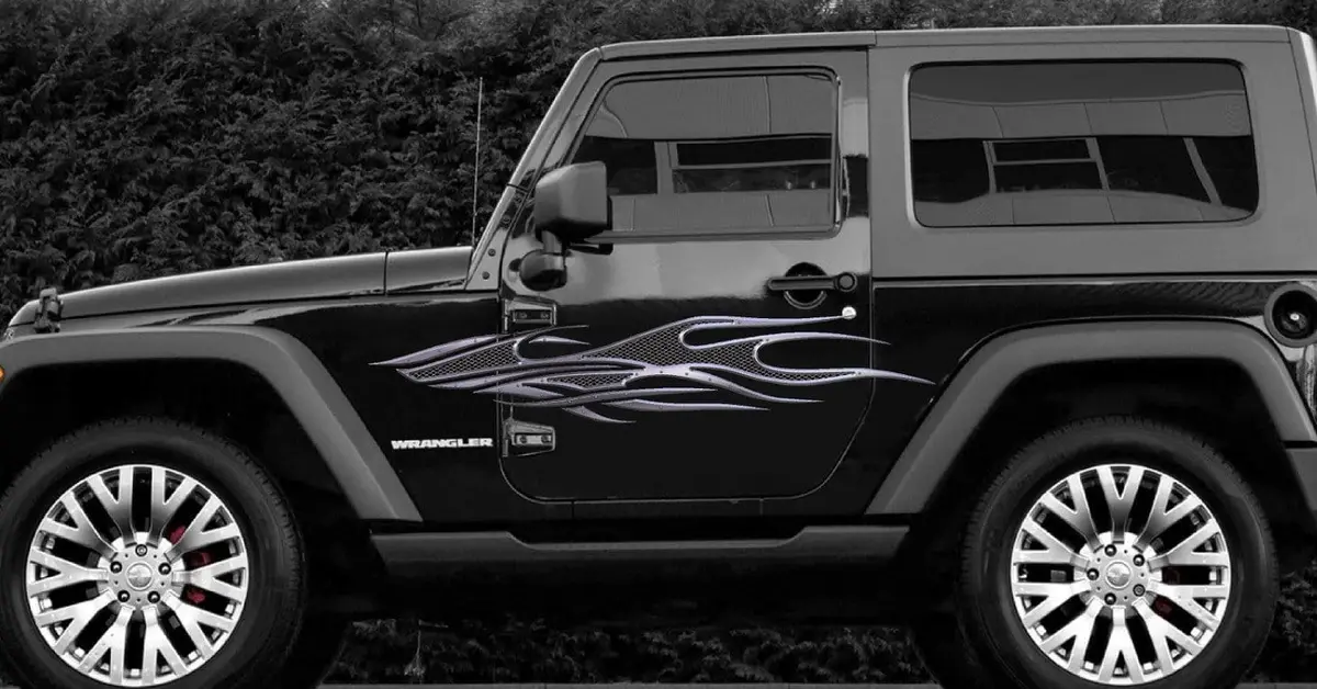 Metal Style Flames Truck Vinyl Graphics B763 4