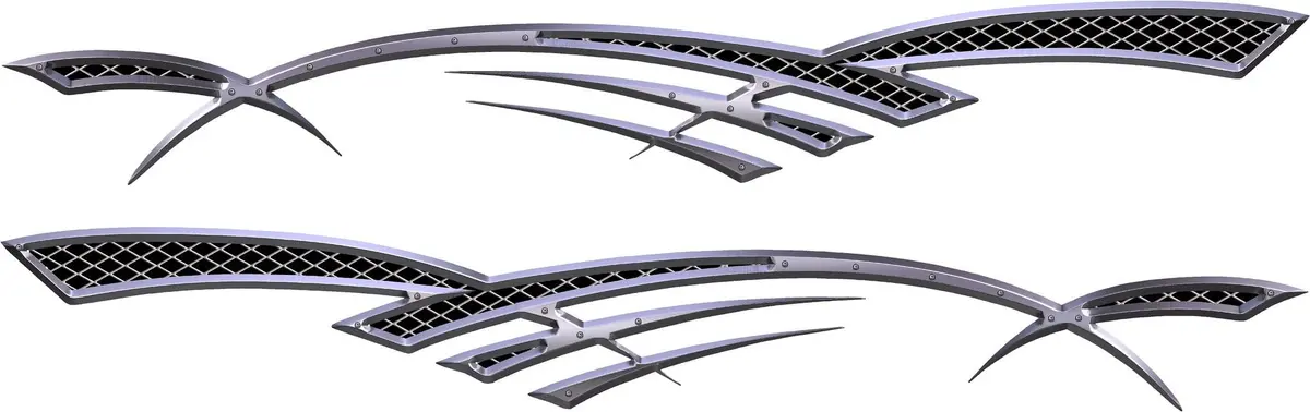 Metal Style Vinyl Decal Stripes For Sides Of Cars & Trucks B887 4