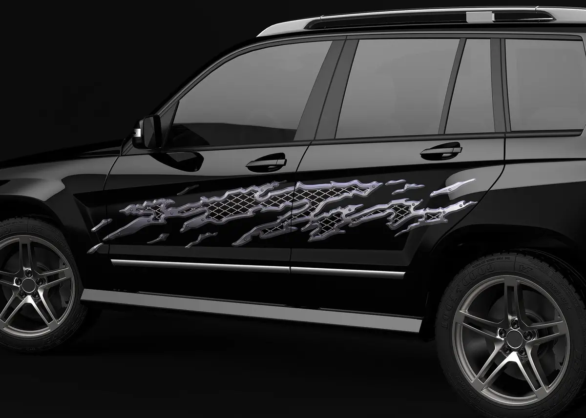 Metal Mud Splash Side Decals For Cars, Trucks & Jeeps B110 1