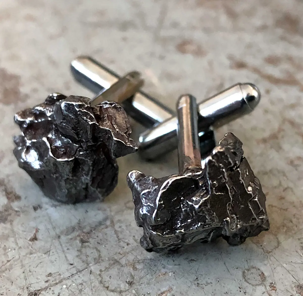 Meteorite Cufflinks. Space Rock Cuff Links, Campo Del Cielo 1