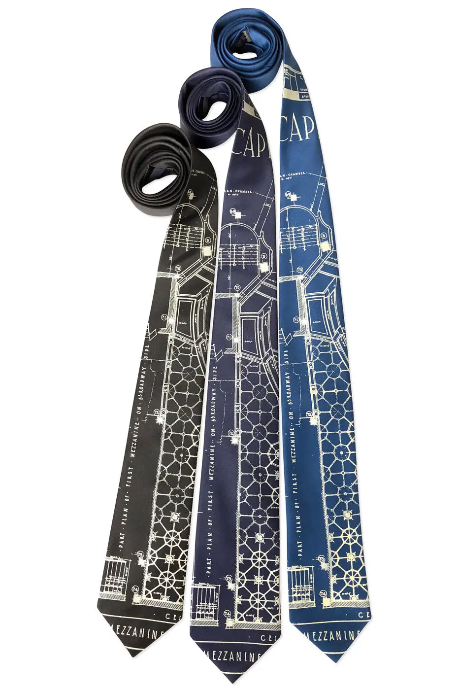Blueprint Necktie, Capitol Theatre Detroit Opera House Tie 11