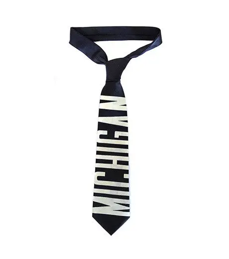 Bus Scroll Necktie: Michigan Avenue, Microfiber 1