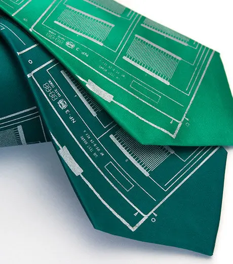 Circuit Board Necktie: "Microchip" Silk Tie. 1