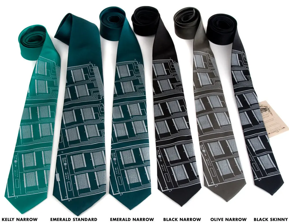 Circuit Board Necktie: "Microchip" Silk Tie. 2