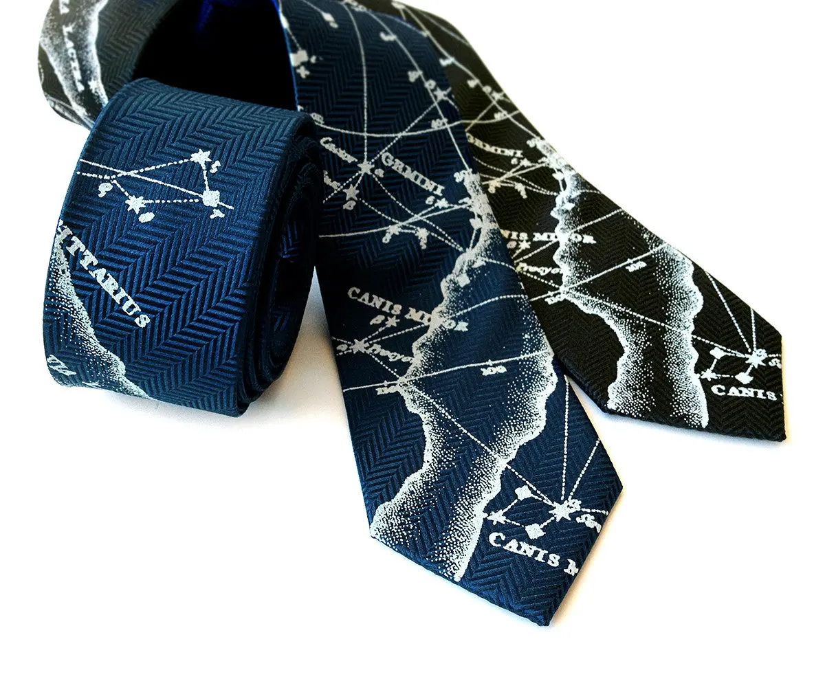 Milky Way Galaxy Silk Necktie. Herringbone Silk Tie. 1