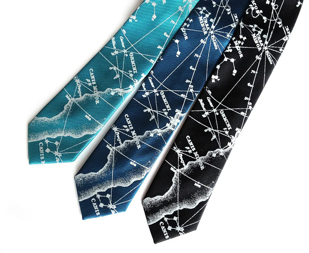 Milky Way Galaxy Necktie, Fine Woven Stripe Tie 1