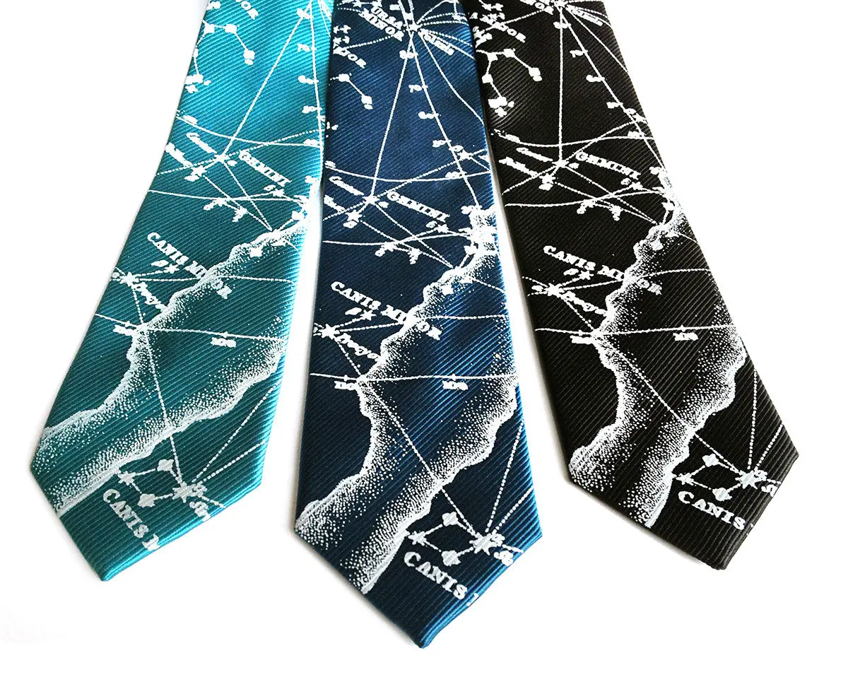 Milky Way Galaxy Necktie, Fine Woven Stripe Tie 2
