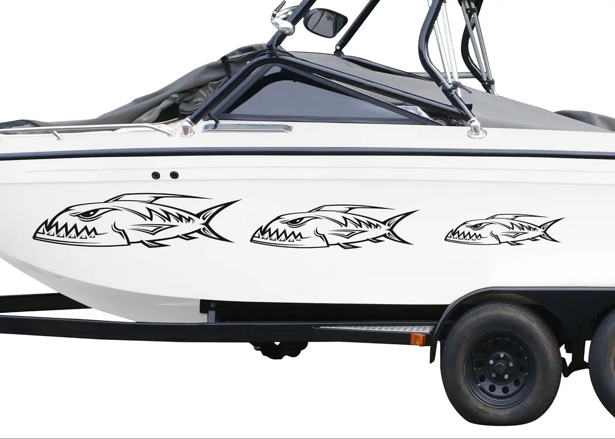 Monster Fish Boat Vinyl Graphic Decals 2