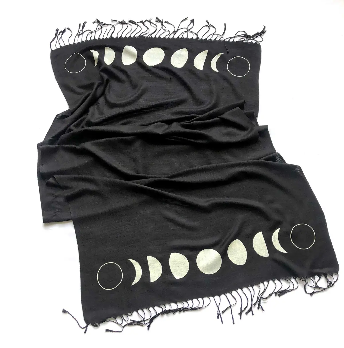 Moon Phase Scarf, Bamboo Pashmina 2
