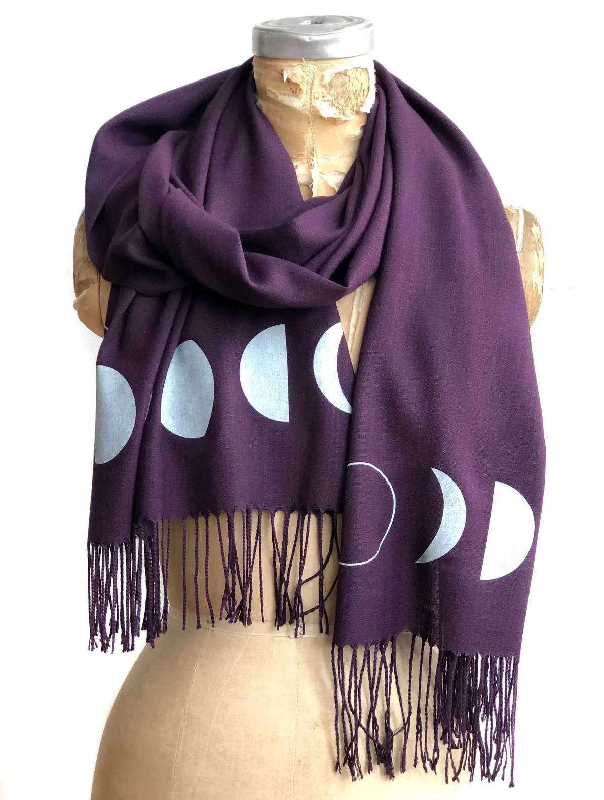 Moon Phase Scarf, Bamboo Pashmina 1