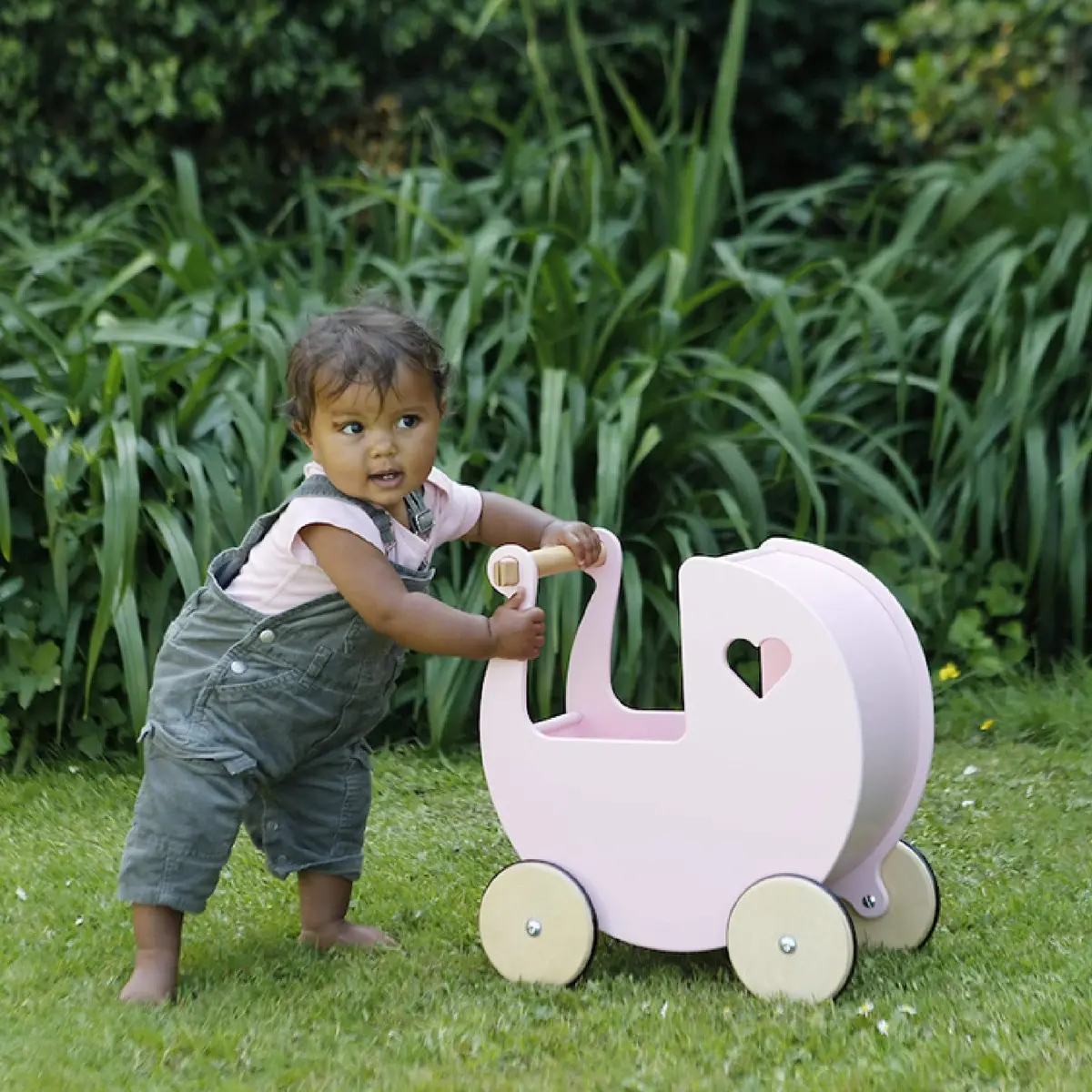 Moover Wooden Dolls Pram Pink 2