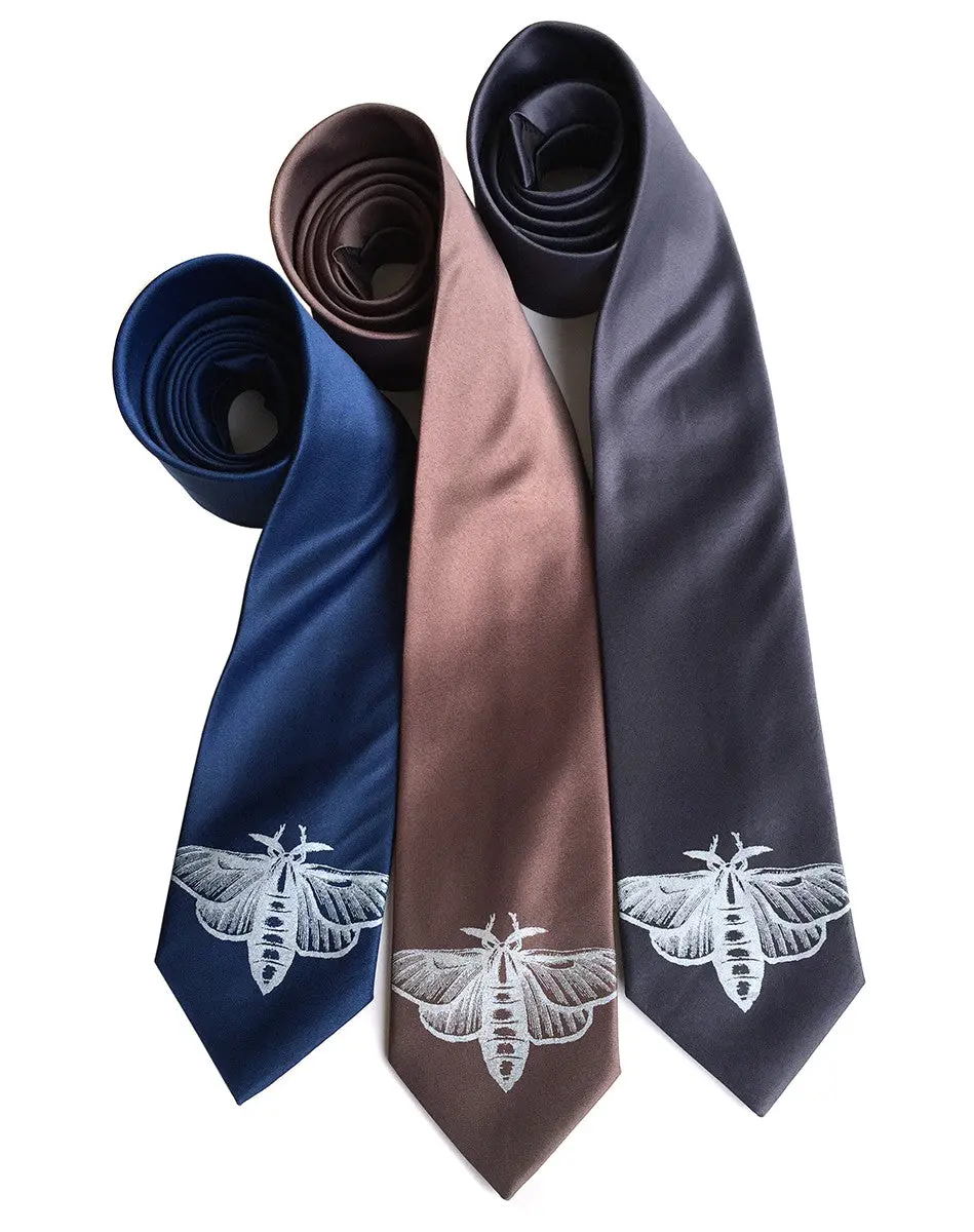 Moth Print Necktie 1