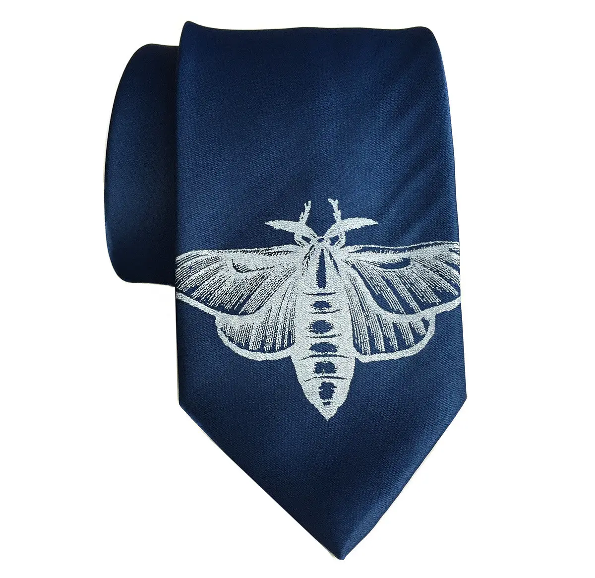 Moth Print Silk Necktie 1