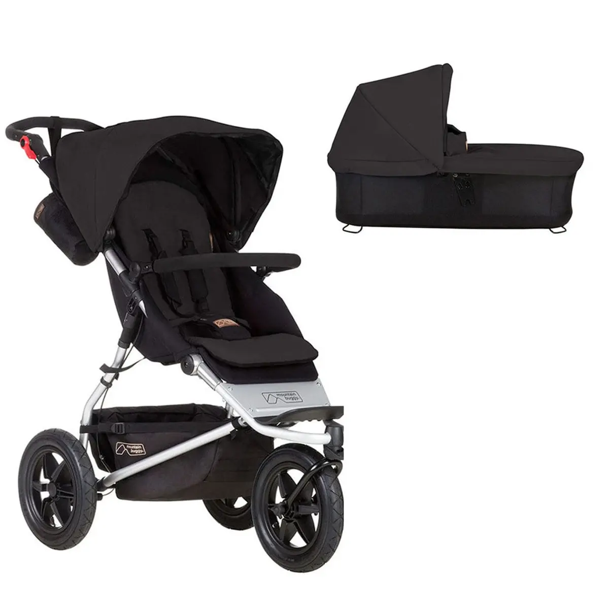 Mountain Buggy Urban Jungle 3 Wheeled Pushchair With Free Carrycot - Black 1