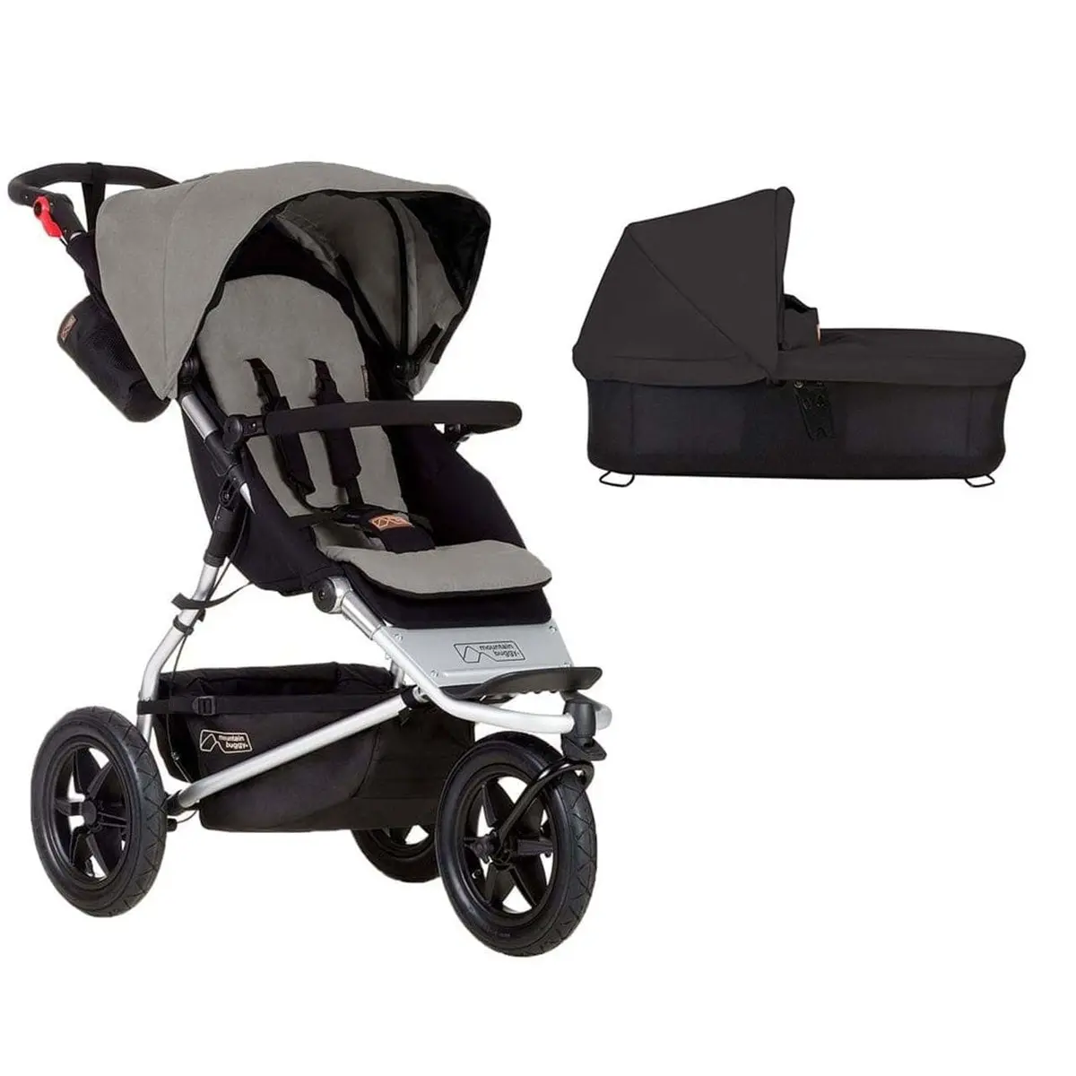 Mountain Buggy Urban Jungle 3 Wheeled Pushchair With Free Carrycot - Silver 1