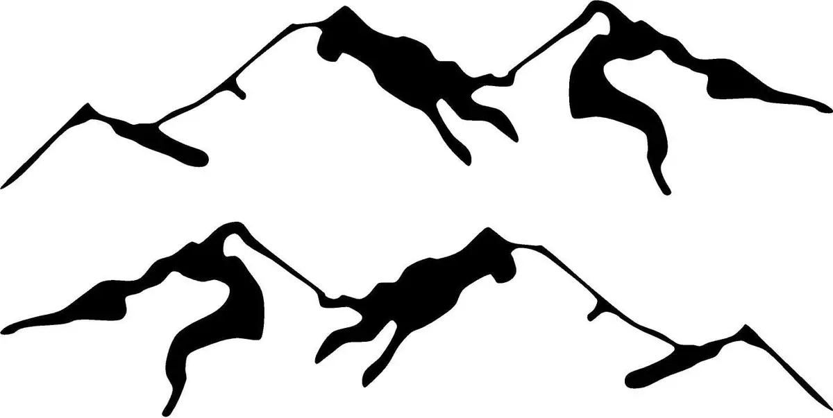 Mountain Curves Vinyl Decal – Set Of 2 For Trucks, Suvs & Jeeps 4