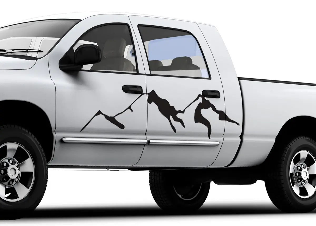 Mountain Curves Vinyl Decal – Set Of 2 For Trucks, Suvs & Jeeps 2