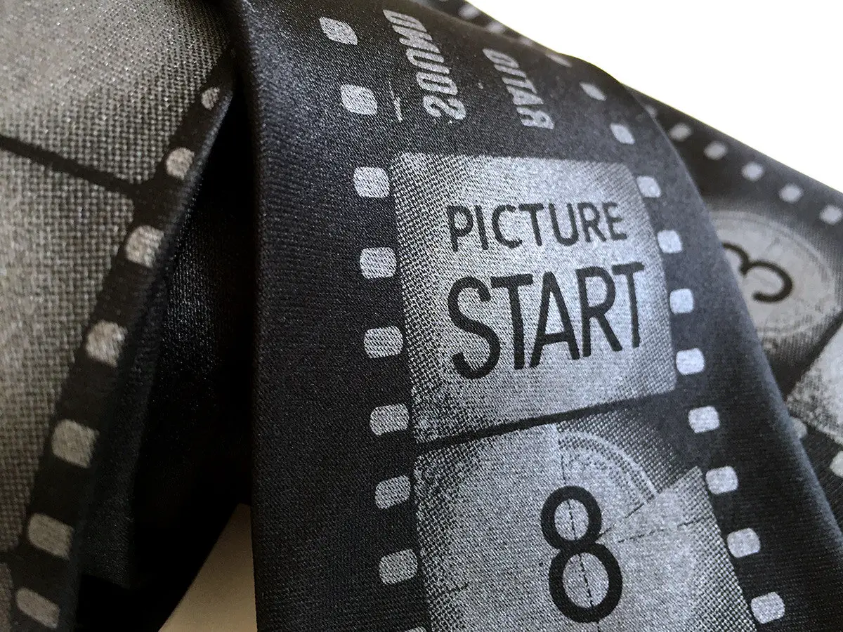 Movie Film Countdown Necktie. Academy Film Leader Silk Tie 2