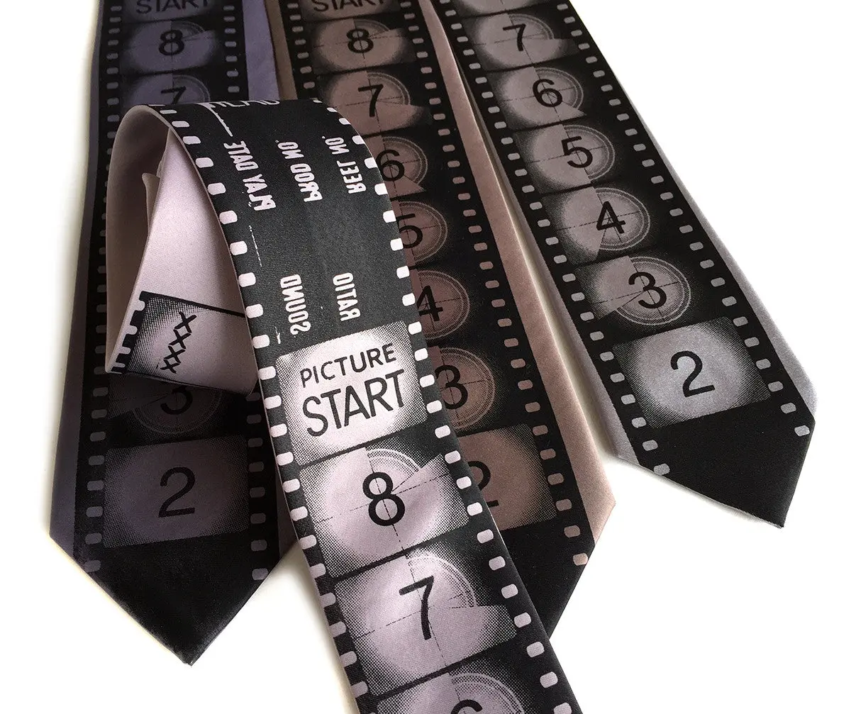 Movie Film Necktie. Academy Film Leader Tie 1